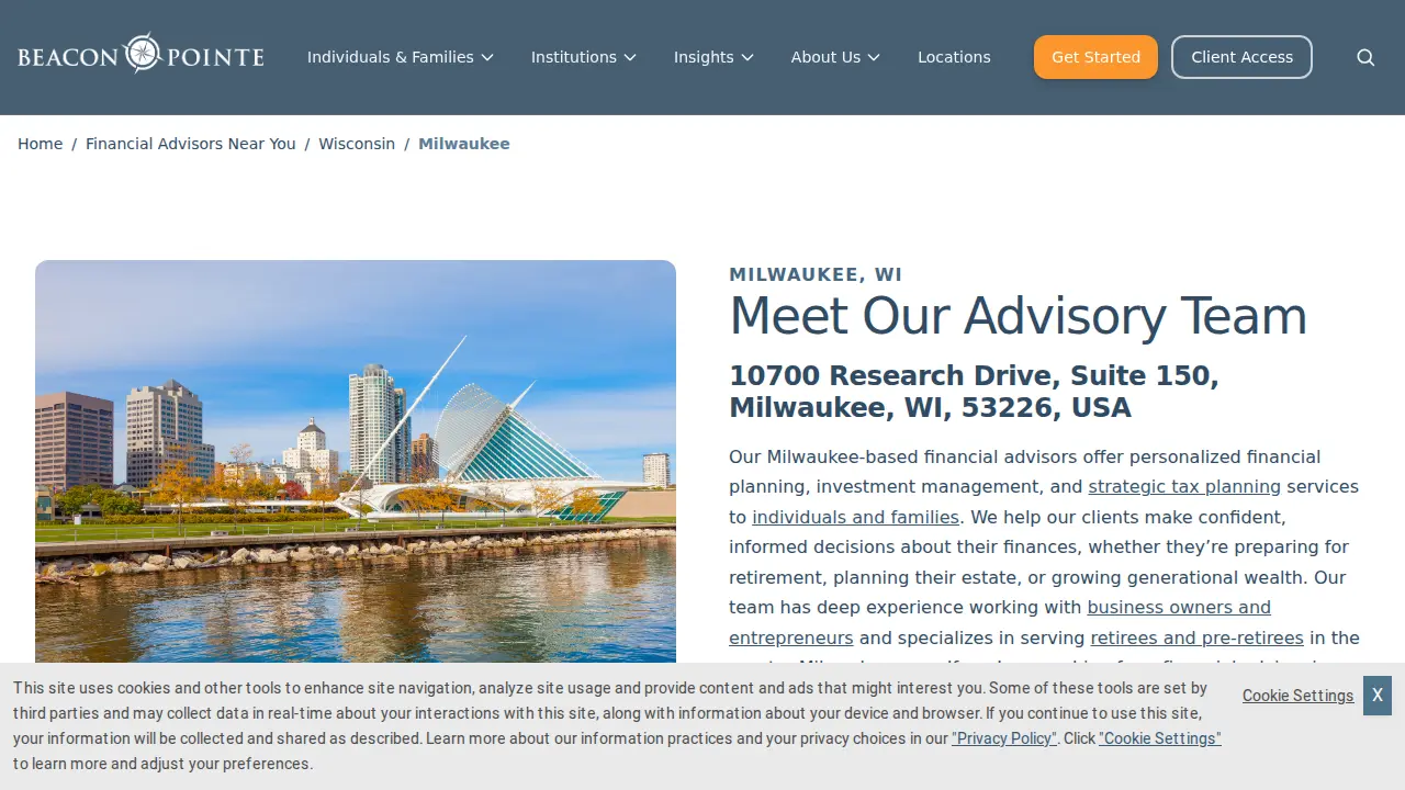 Beacon Pointe Advisors website