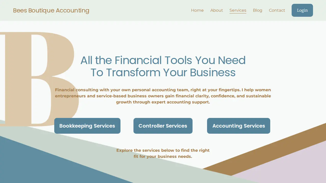 Bees Boutique Accounting page