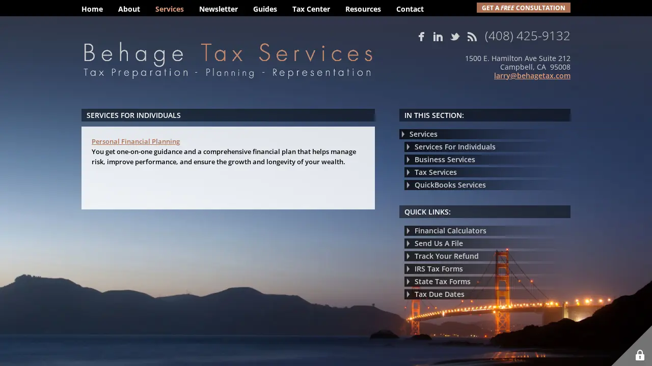 Behage Tax Service page