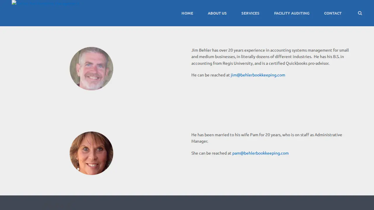 Behler Bookkeeping Management page