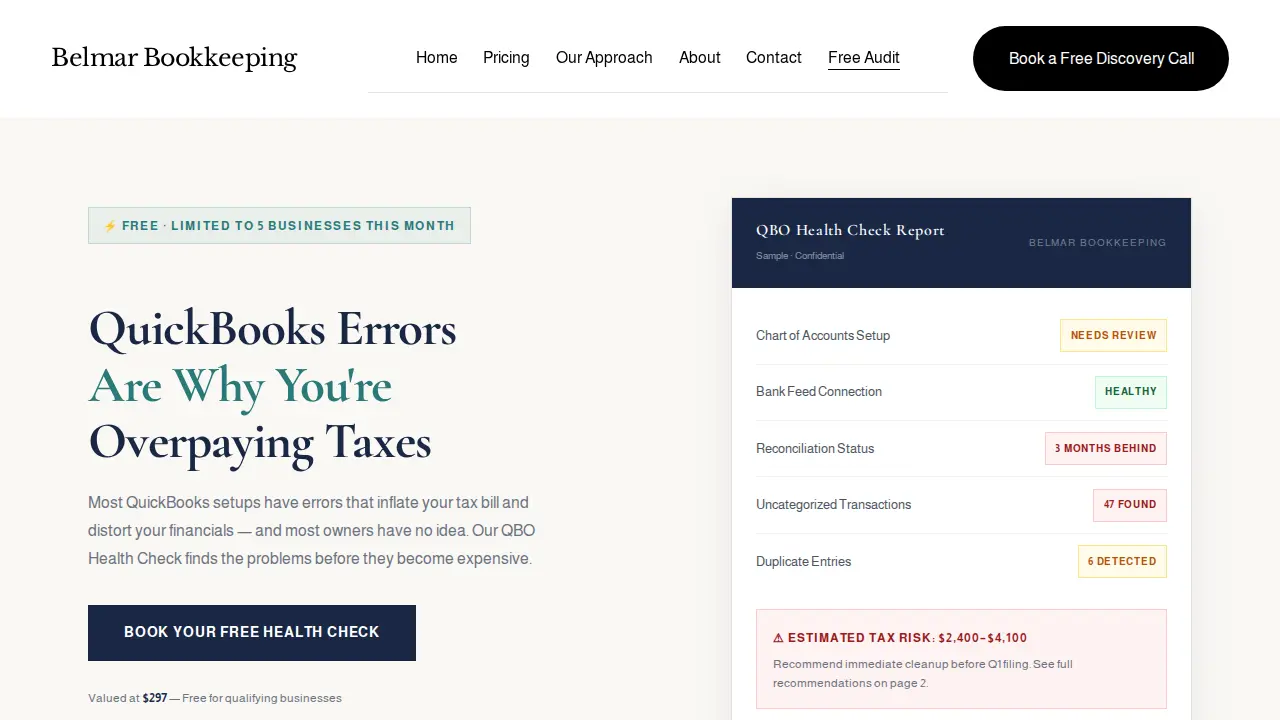 Belmar Bookkeeping page