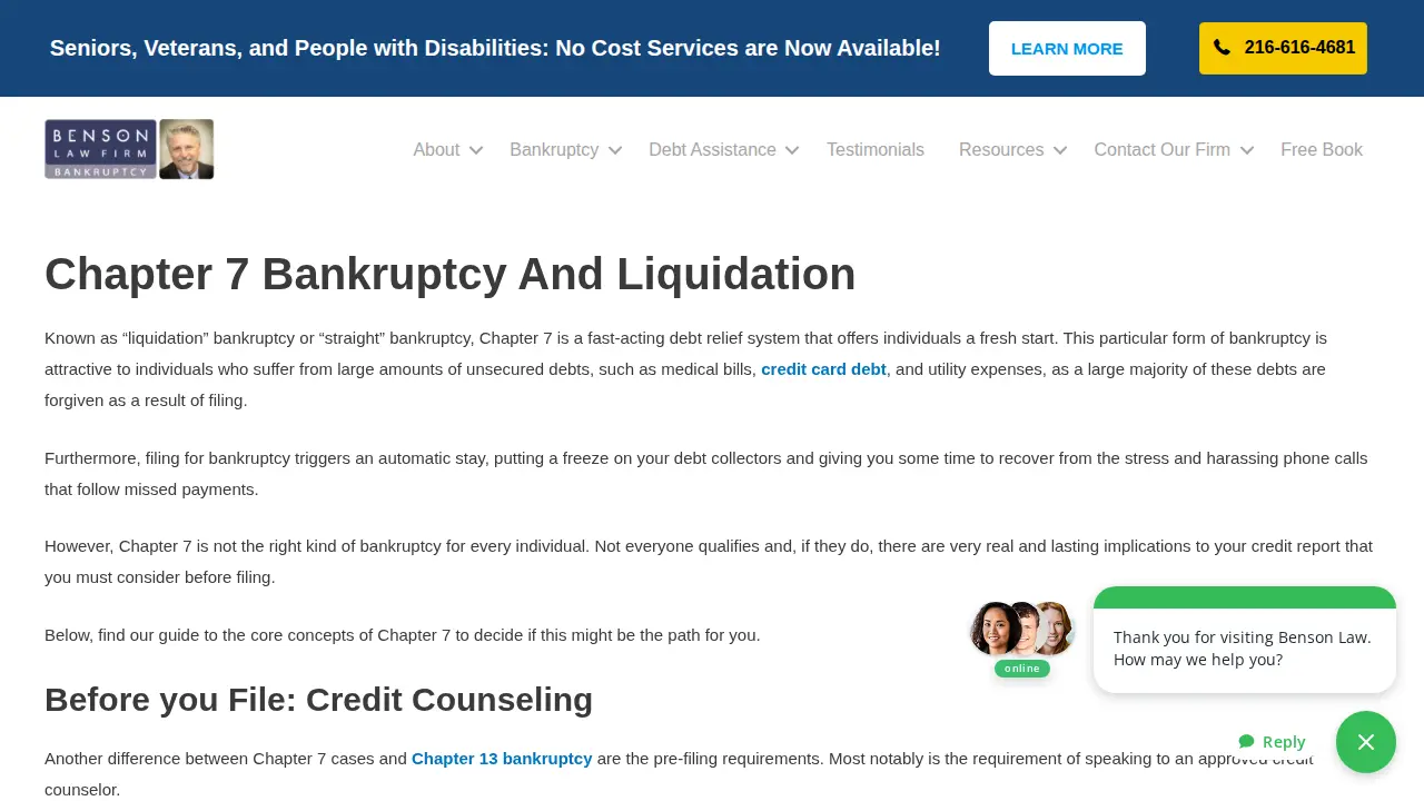 Benson Law Firm page
