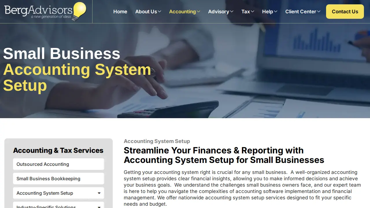 Berg Advisors page