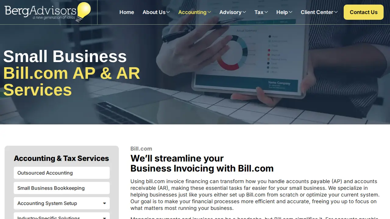 Berg Advisors page