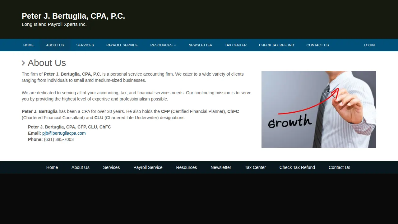 Peter J Bertuglia, CPA, P.C. page