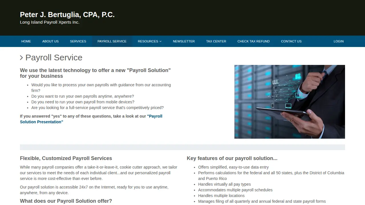 Peter J Bertuglia, CPA, P.C. page