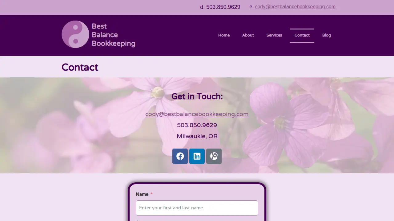Best Balance Bookkeeping page