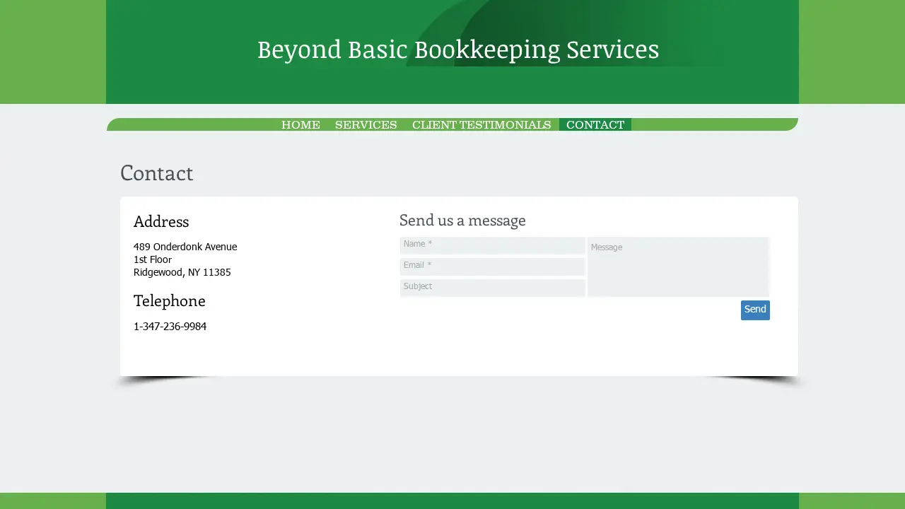 Beyond Basic Bookkeeping Services page