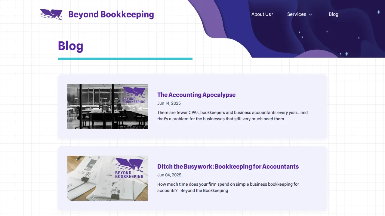 Beyond the Bookkeeping page