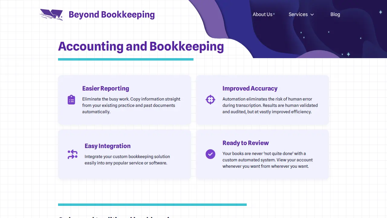 Beyond the Bookkeeping page