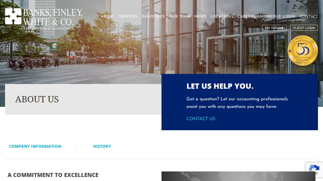 Banks, Finley, White & Co page