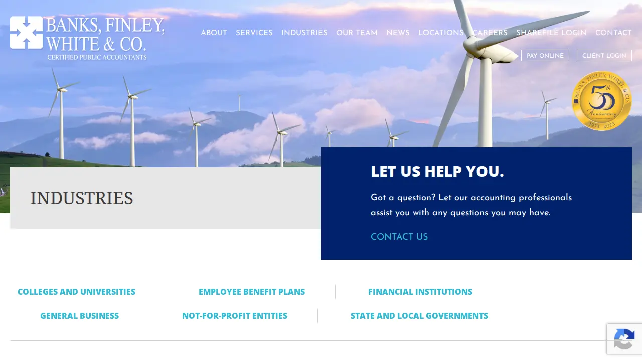 Banks, Finley, White & Co page