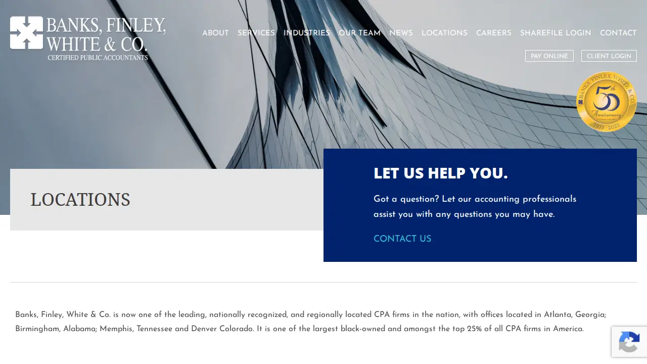 Banks, Finley, White & Co page
