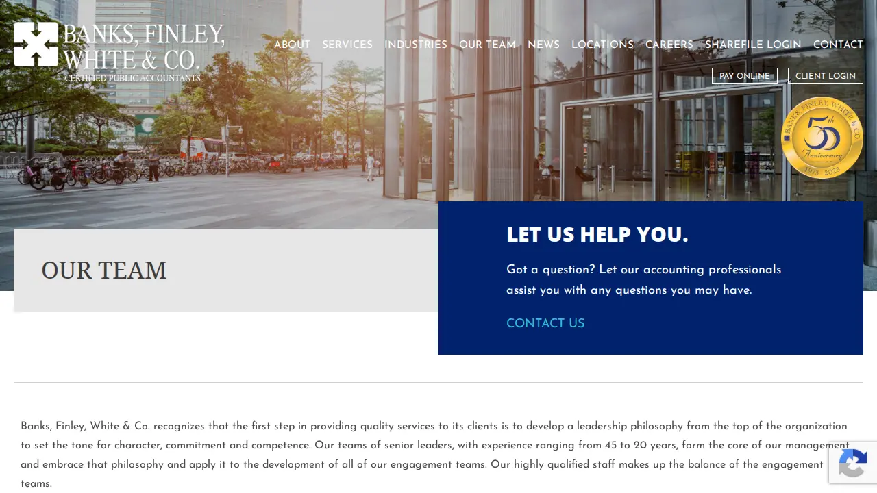 Banks, Finley, White & Co page