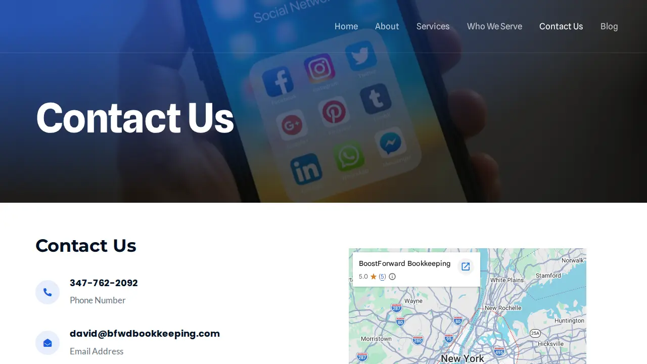 BoostForward Bookkeeping page