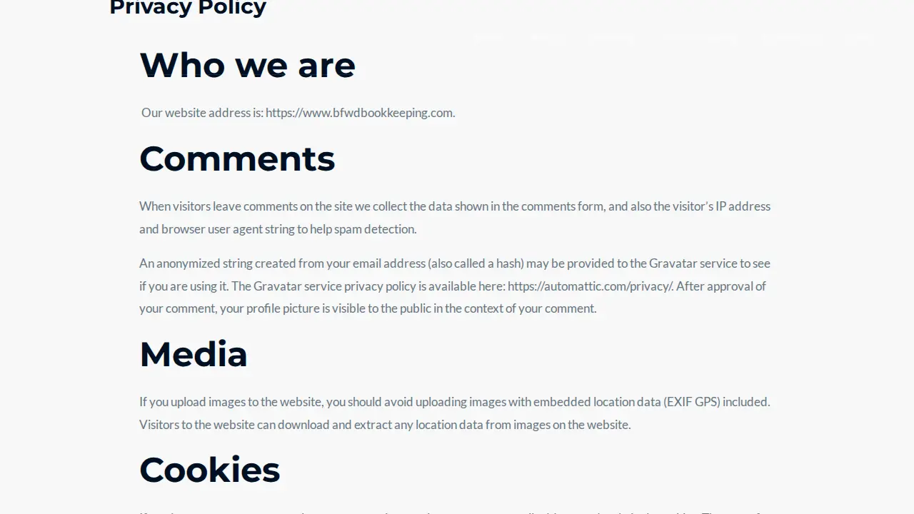 BoostForward Bookkeeping page