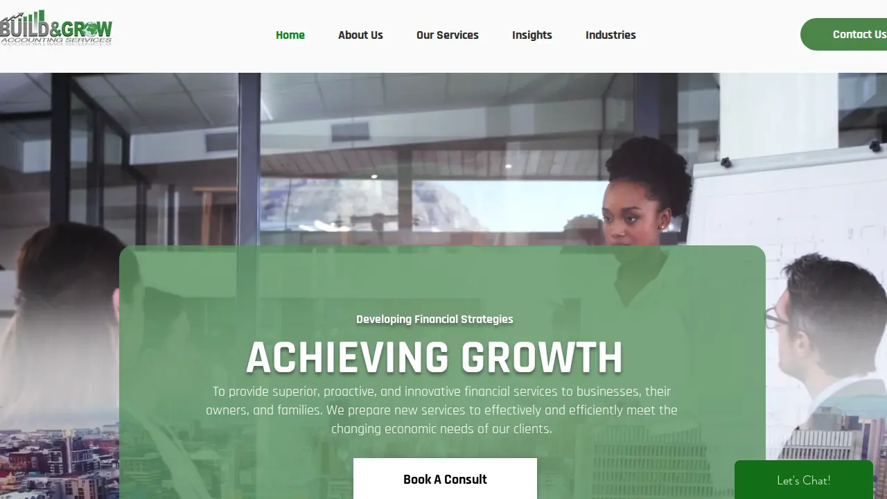 Build and Grow Accounting Services website