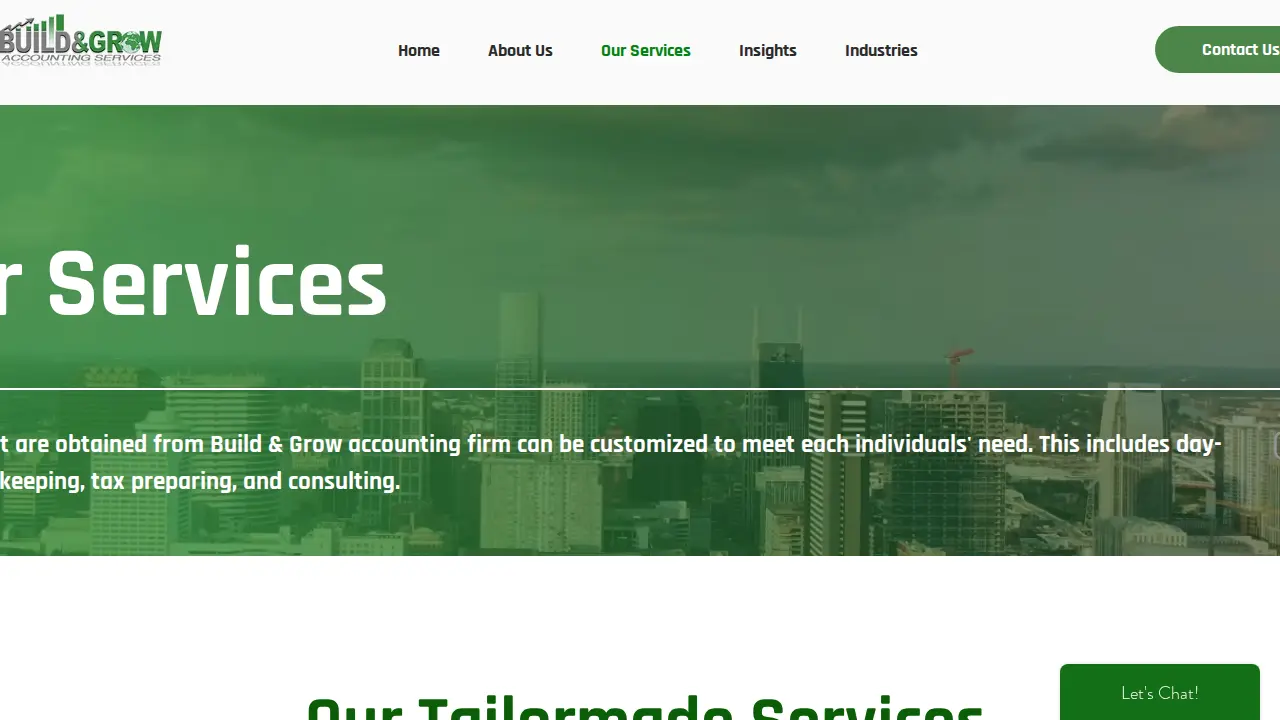 Build and Grow Accounting Services page