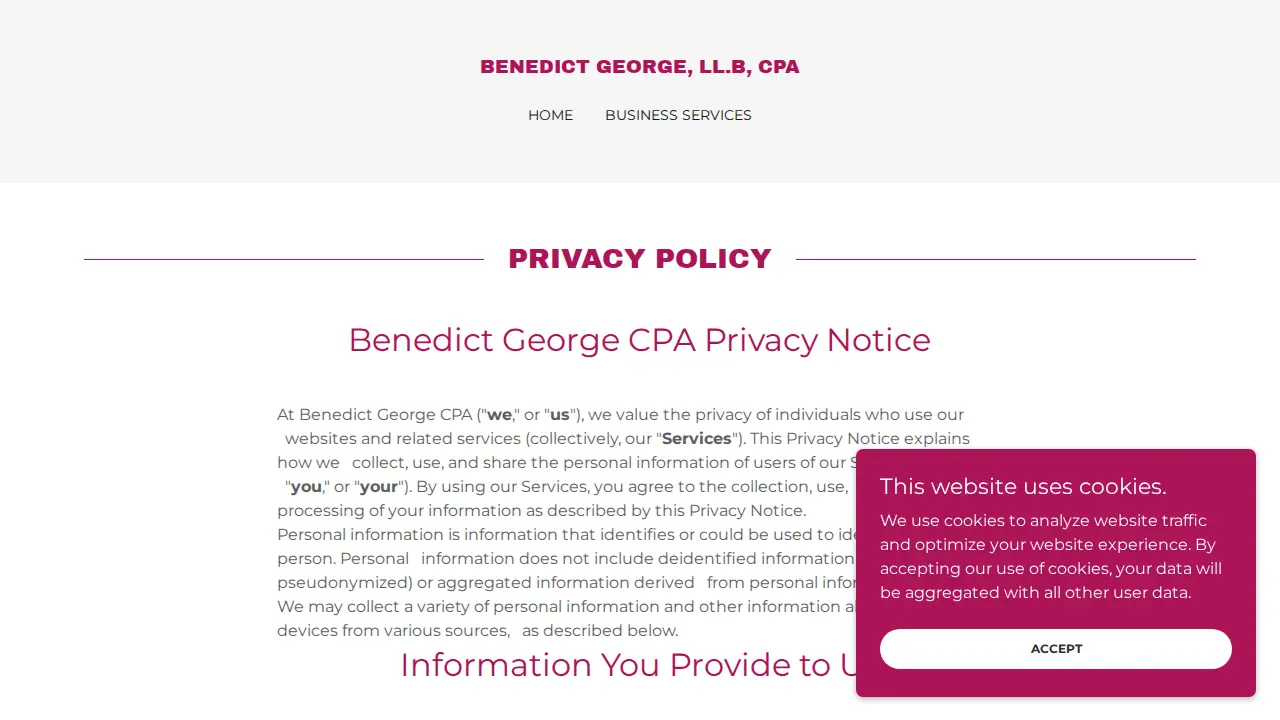 Benedict George LLB, CPA ,CGMA page