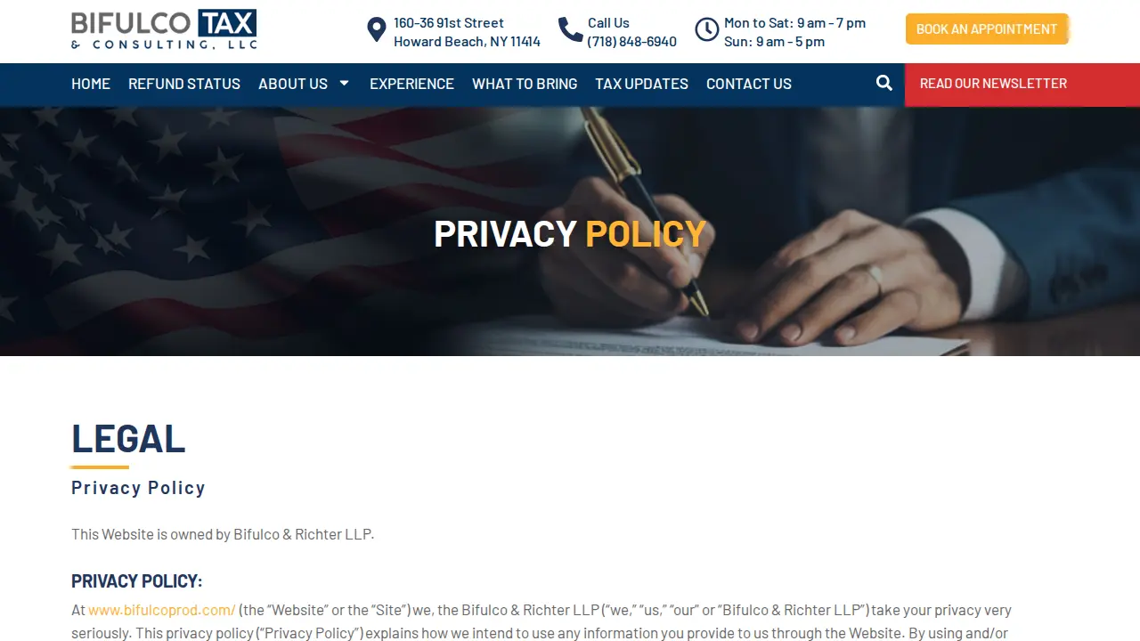 Bifulco and Richter Tax Office page