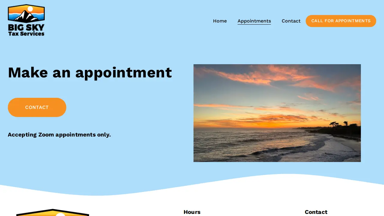Big Sky Tax Services page