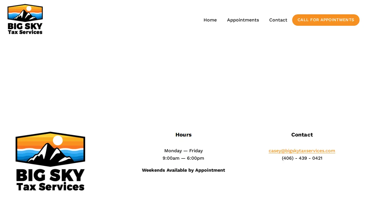 Big Sky Tax Services page