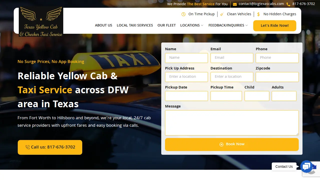 Texas Yellow Cab & Checker Taxi Service near me in Mansfield, TX.