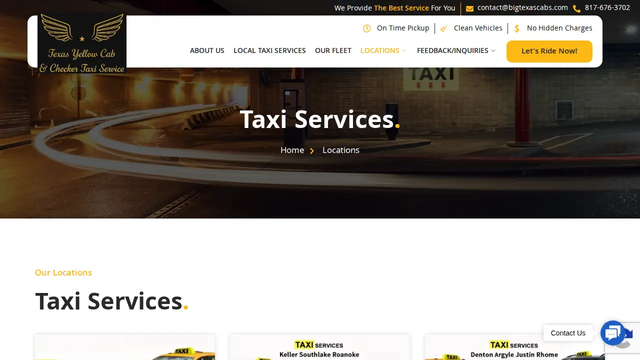 Texas Yellow Cab & Checker Taxi Service near me in Mansfield, TX. page