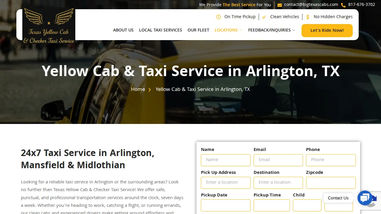Texas Yellow Cab & Checker Taxi Service near me in Mansfield, TX. page