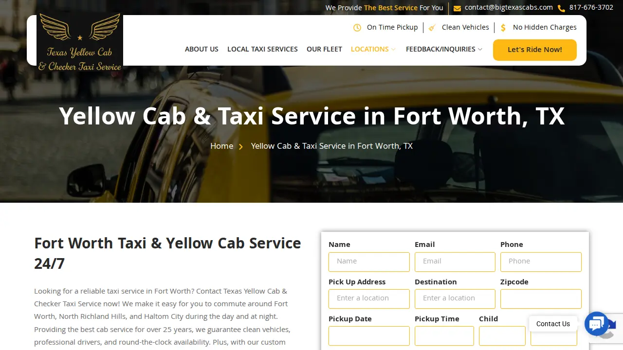 Texas Yellow Cab & Checker Taxi Service near me in Mansfield, TX. page