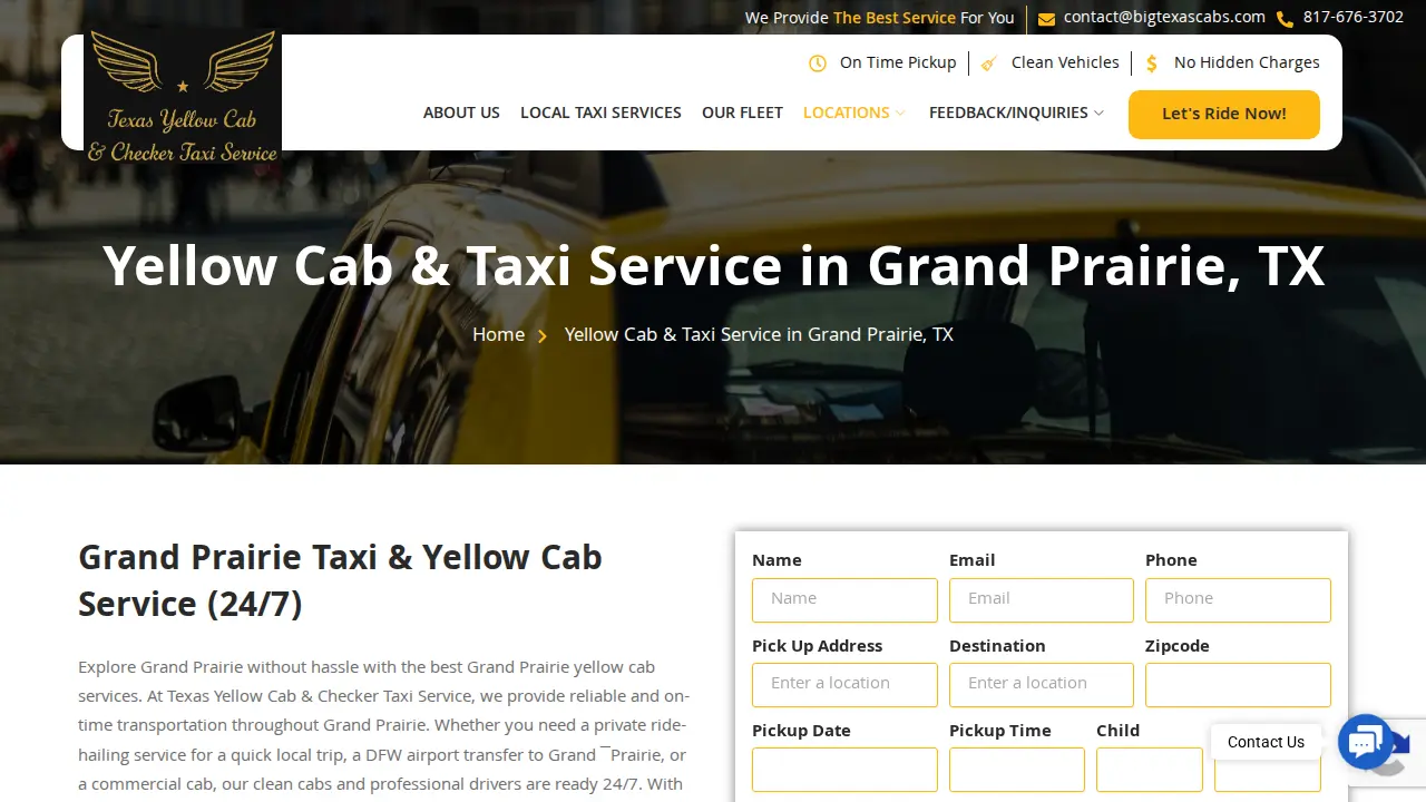 Texas Yellow Cab & Checker Taxi Service near me in Mansfield, TX. page
