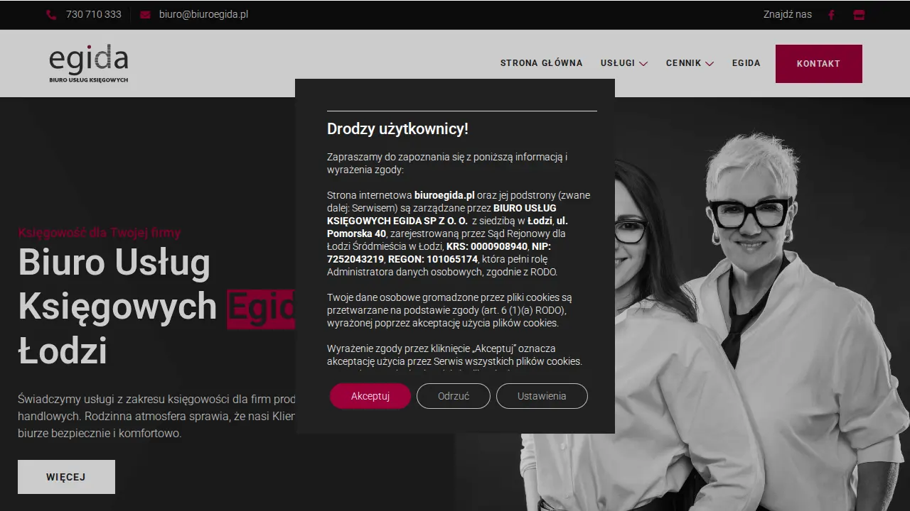 Biuro Usług Księgowych Egida Sp. z o. o. website