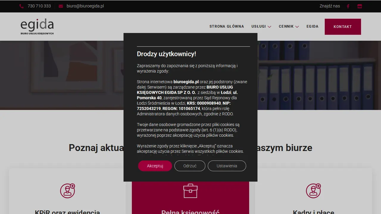 Biuro Usług Księgowych Egida Sp. z o. o. page