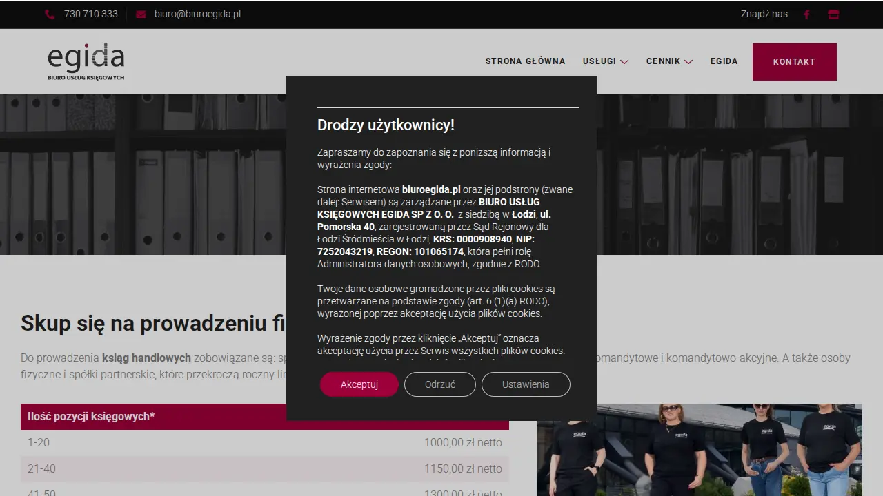 Biuro Usług Księgowych Egida Sp. z o. o. page