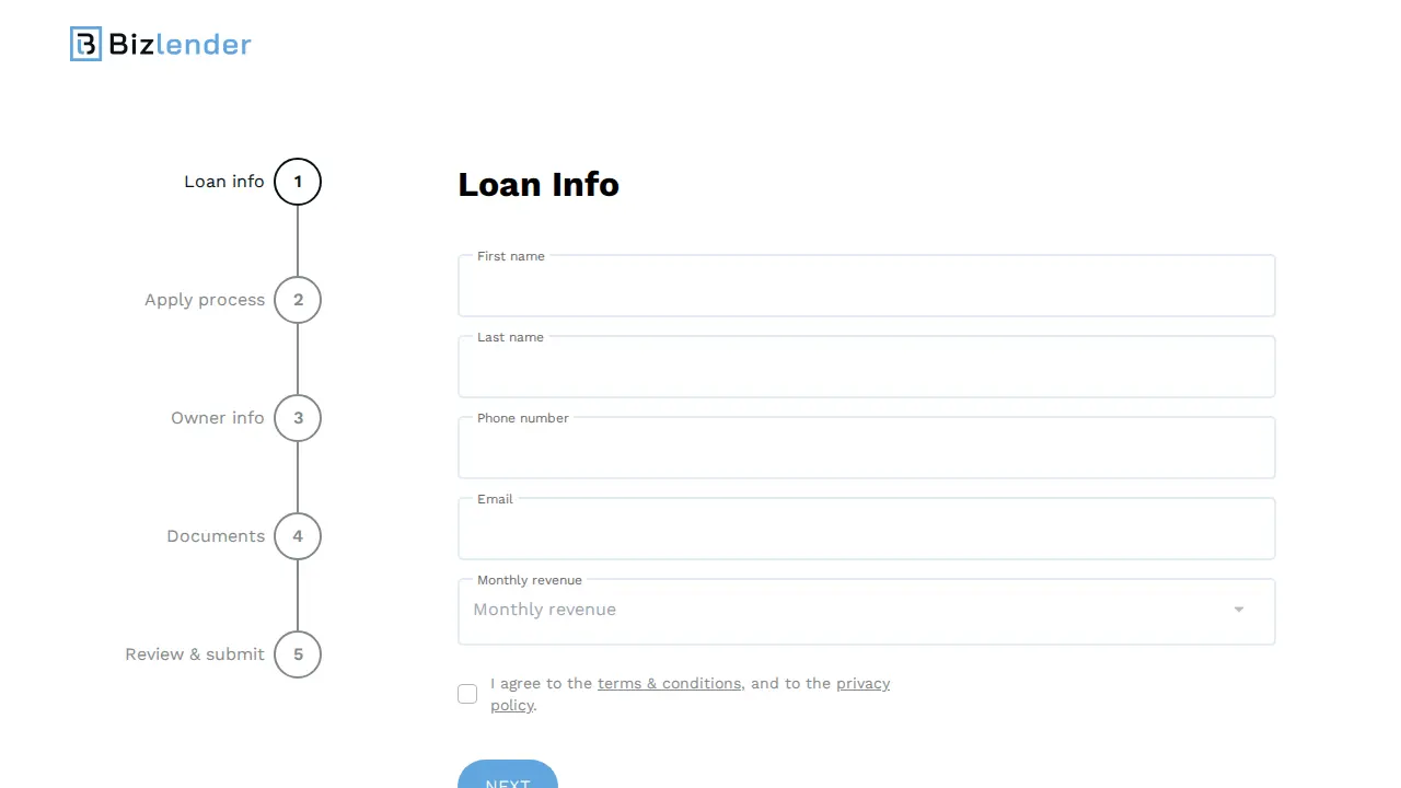 BizLender LLC page