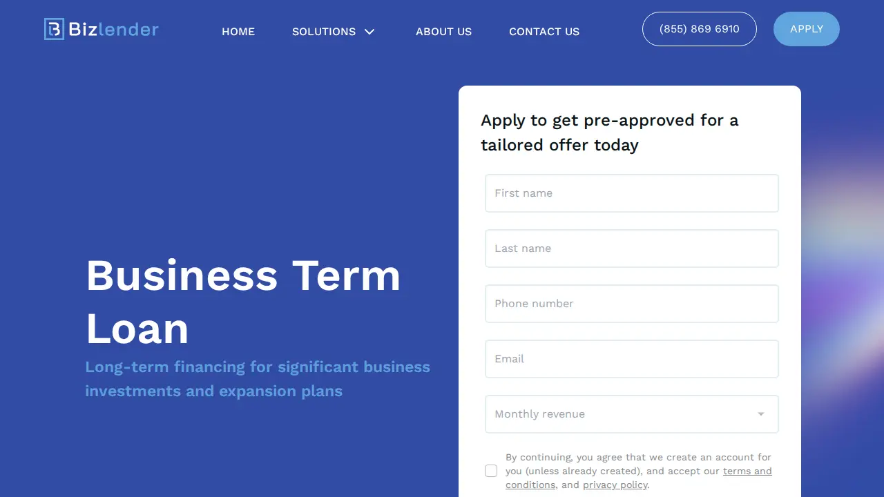 BizLender LLC page