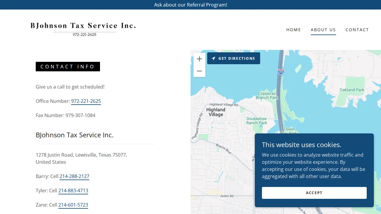 BJohnson Tax Service page