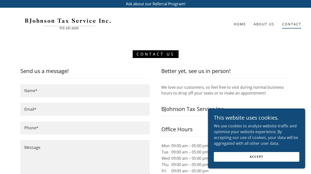 BJohnson Tax Service page