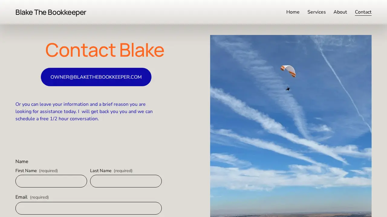 Blake The Bookkeeper page