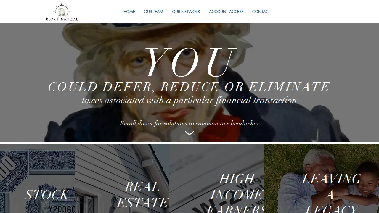 Blok Financial page