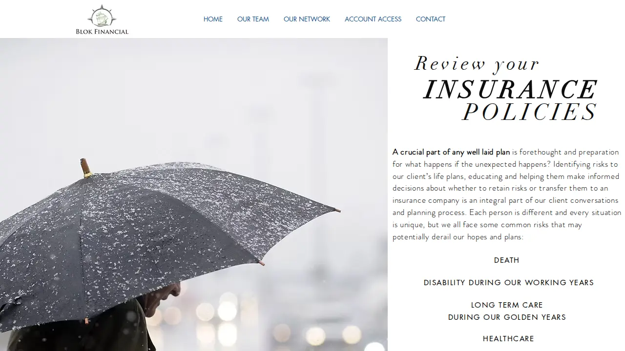 Blok Financial page