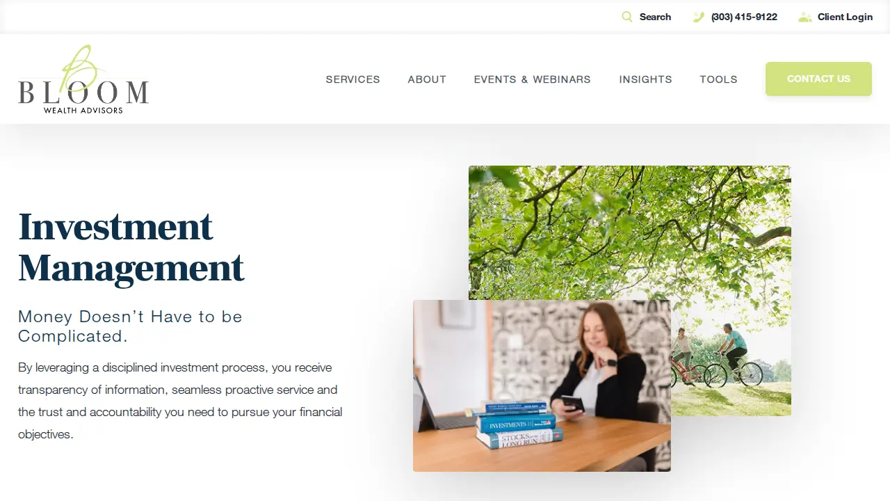 Bloom Wealth Advisors page
