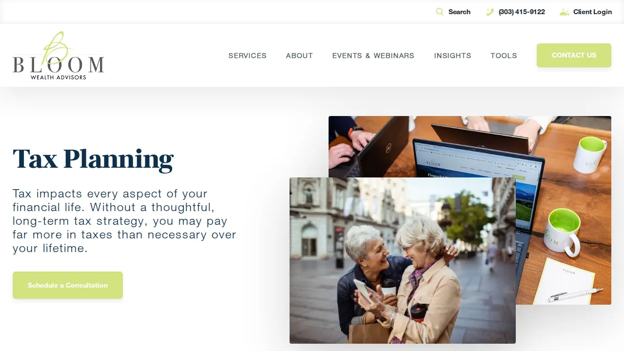 Bloom Wealth Advisors page