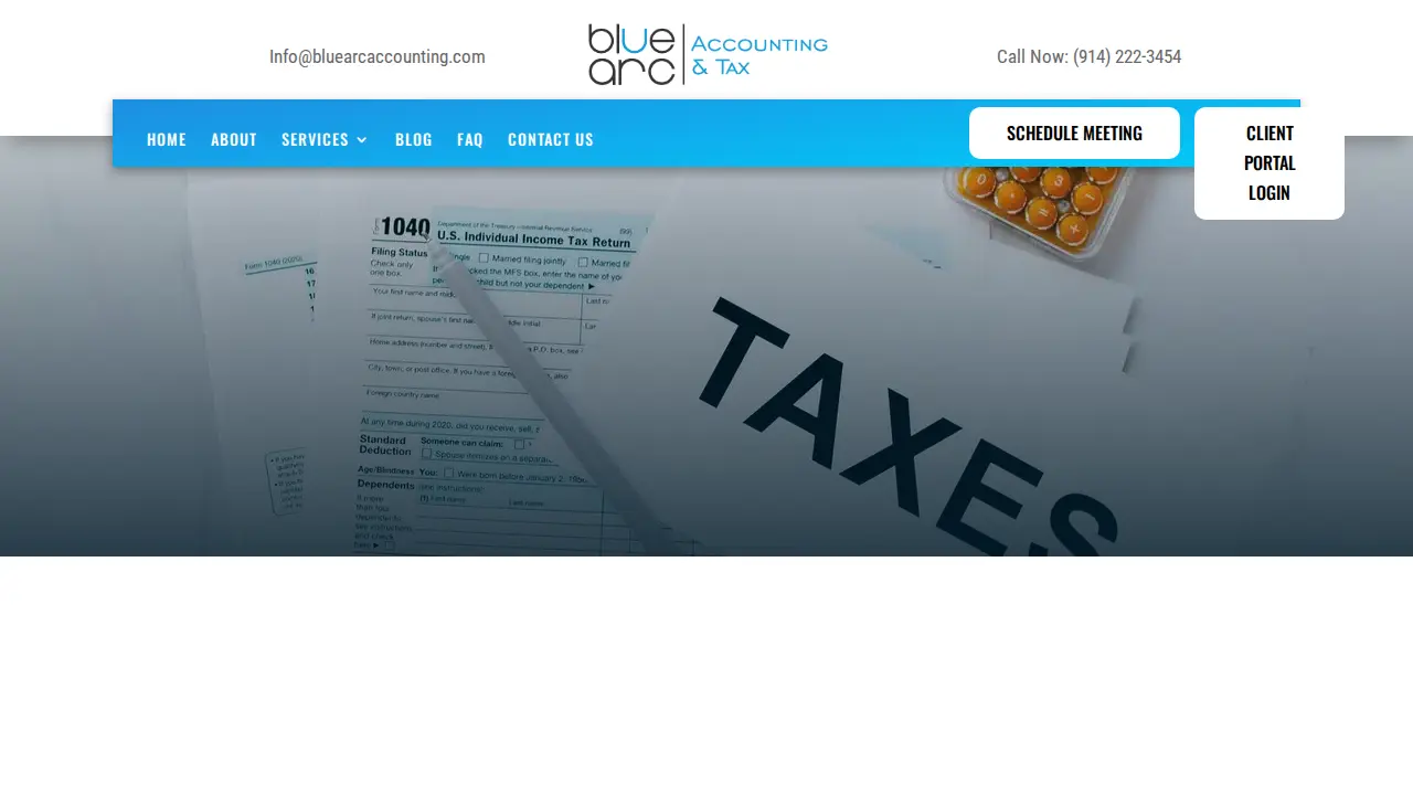 Blue Arc Accounting page