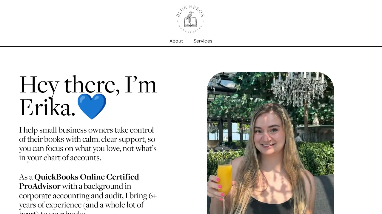 Blue Heron Bookkeeping LLC website