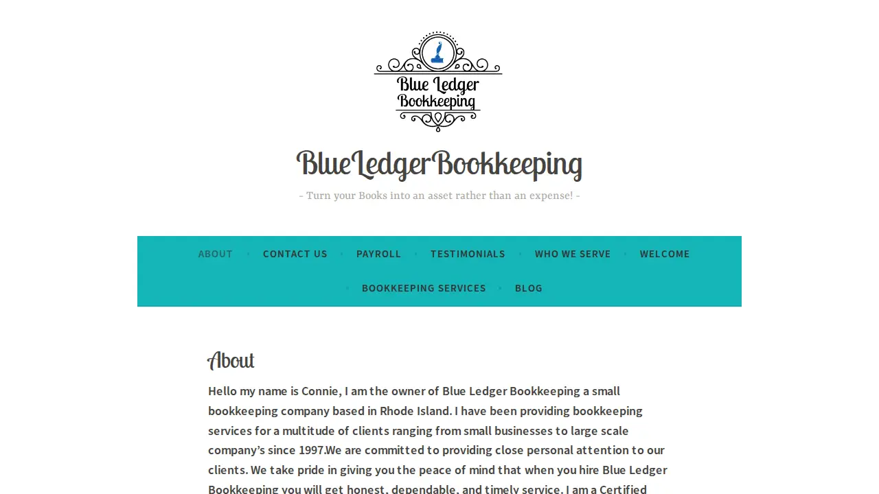 Blue Ledger Bookkeeping page