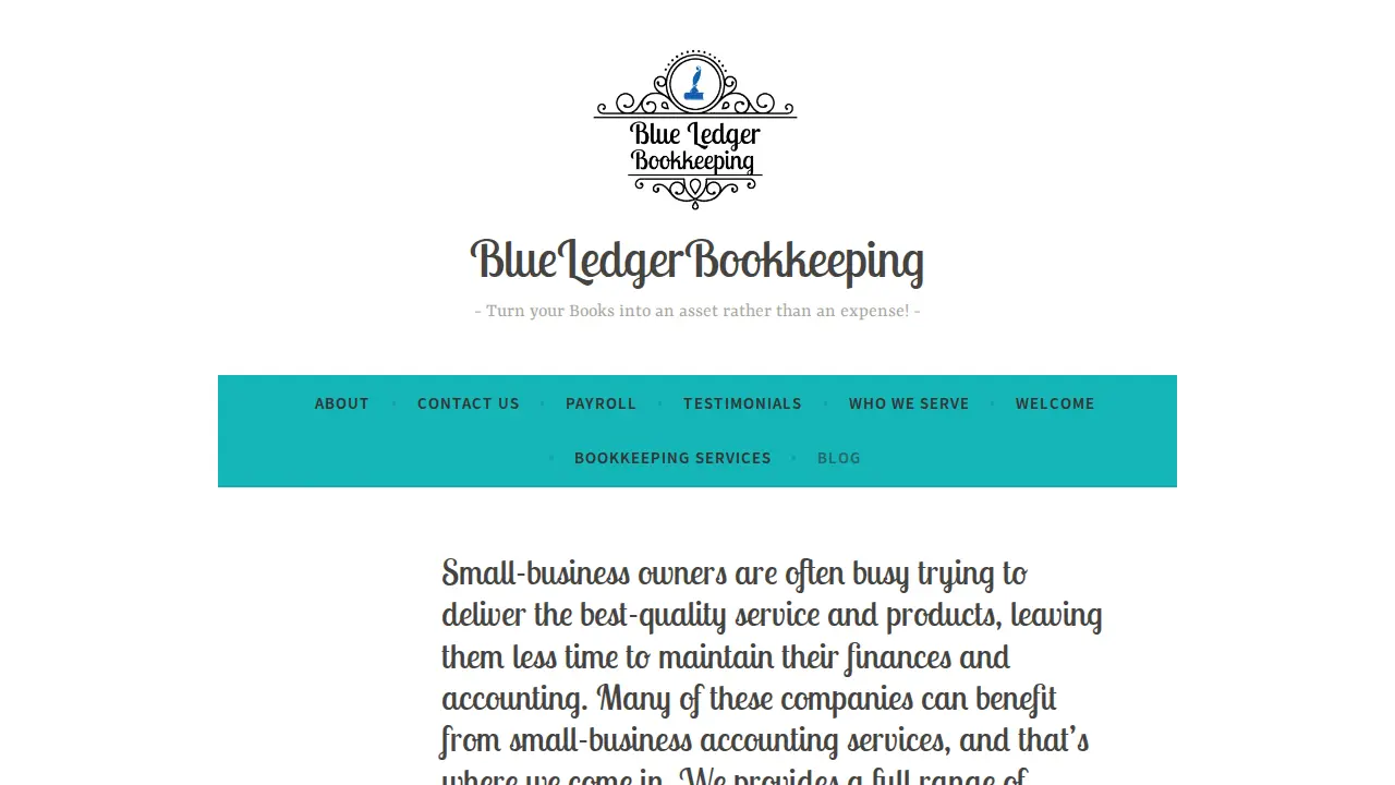 Blue Ledger Bookkeeping page