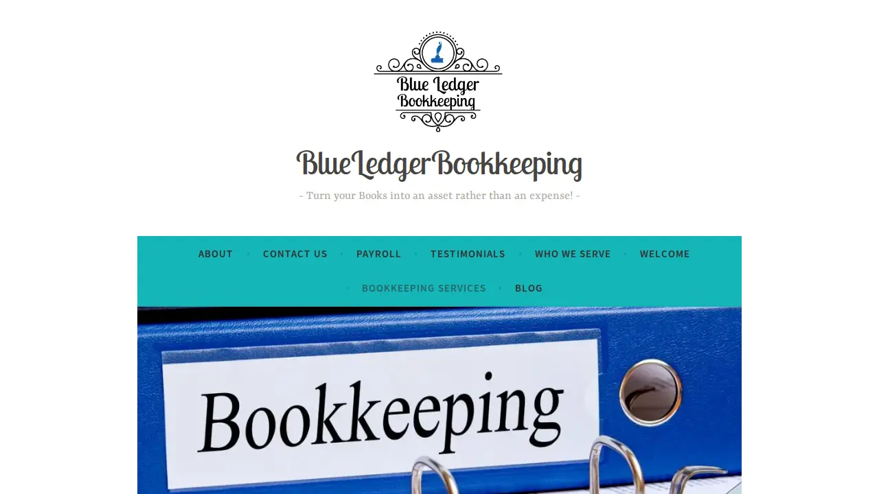 Blue Ledger Bookkeeping page