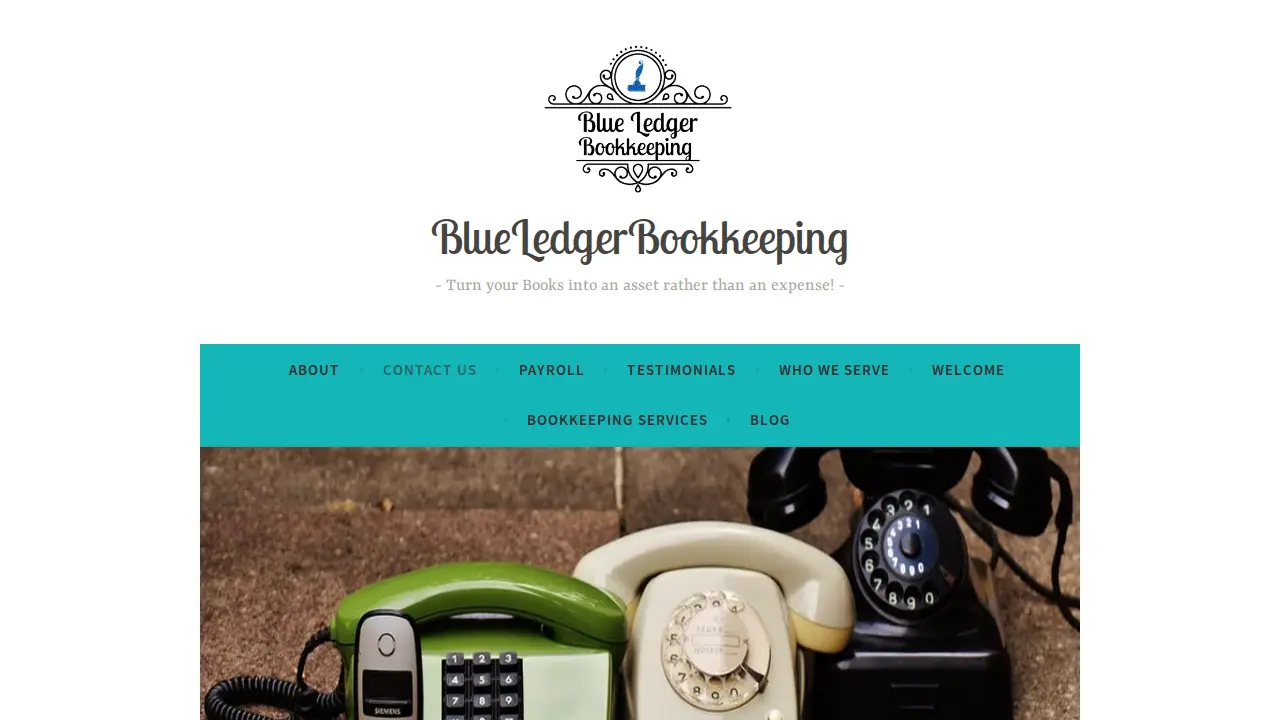 Blue Ledger Bookkeeping page