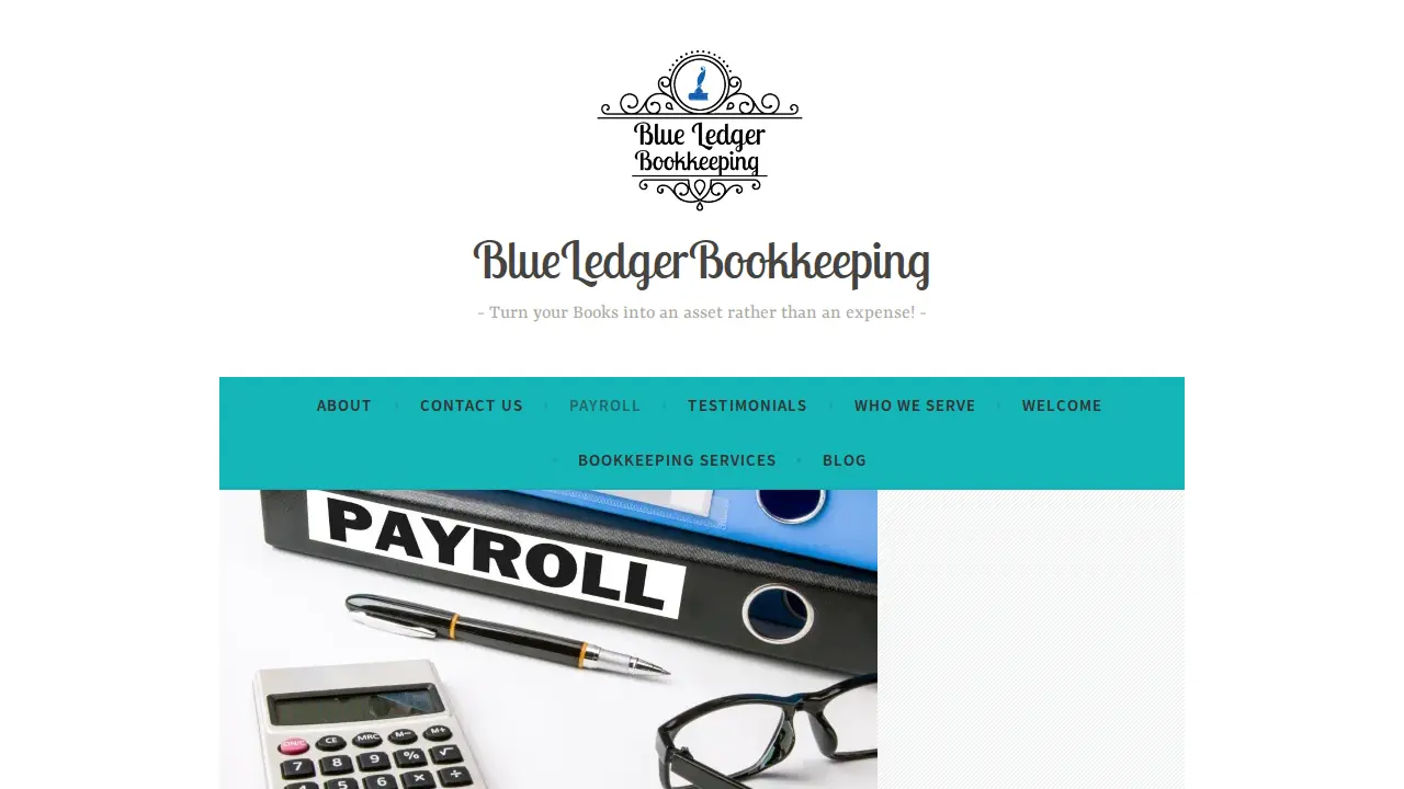Blue Ledger Bookkeeping page